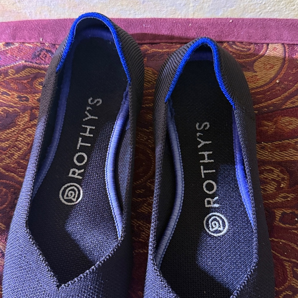 Rothy's Black and Blue Women's Flats - Picture 6 of 6